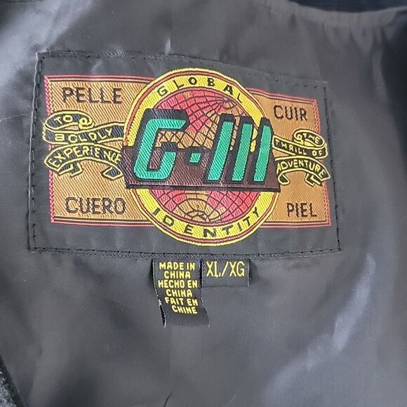 Vintage Global Identity G-III Vintage Leather Snap Button Vest ~ Sz XL ~ Black - Picture 5 of 6
